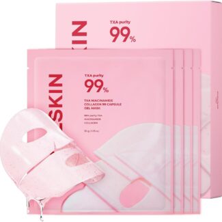 APRILSKIN TXA Pink Capsule Gel Mask | Overnight Face Mask for Glass Glow Skin I 99% High-Purity Tranexamic Acid 3 for uneven skin tone I Elasticity, Hydrating and Firming I Korean Skincare I 30g x 4ea