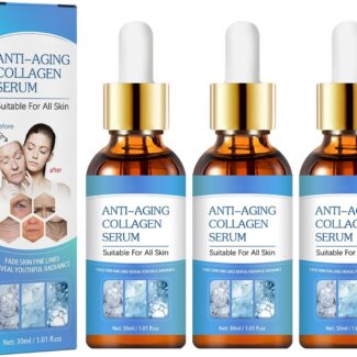 3 Pcs Facial Serum， Anti-aging Collagen Face Serum，Facial Skin Nourishing Hydrating Moisturizing Skin Care Essence，Tighten Skin，Reduces Wrinkles and Fine Lines，1.01 FL OZ Each